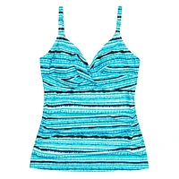 Krista Haut de maillot de bain tankini croisé à col en V pour femme