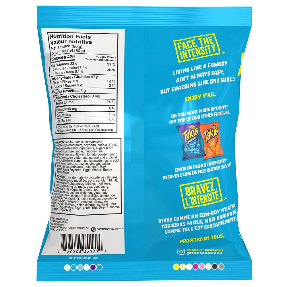 Takis Buckin' Ranch, Ranch Flavoured Rolled Tortilla Chips