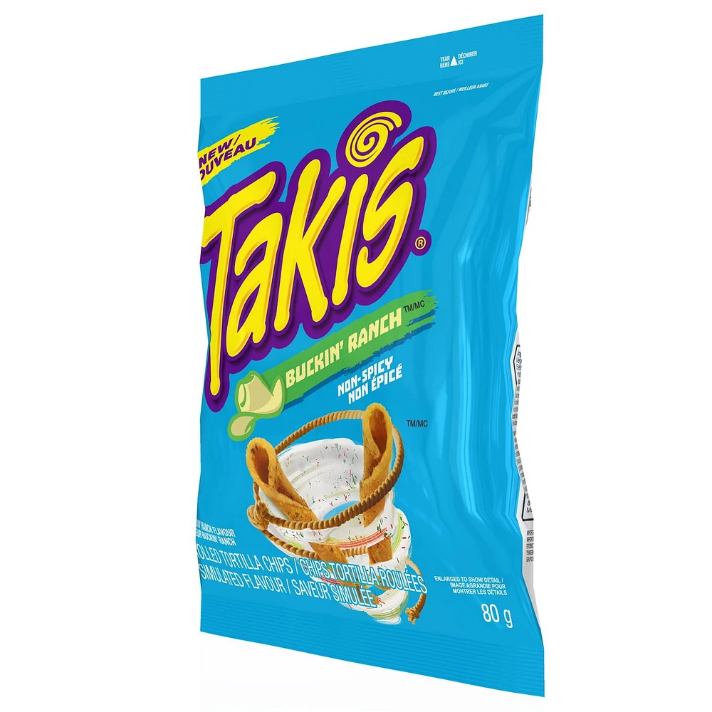 Takis Buckin' Ranch, Ranch Flavoured Rolled Tortilla Chips