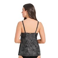 Krista haut de maillot bain tankini évasé en maille à col pour femme