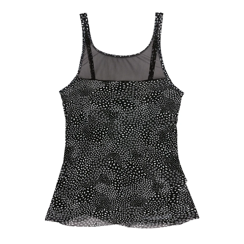 Krista haut de maillot bain tankini évasé en maille à col pour femme