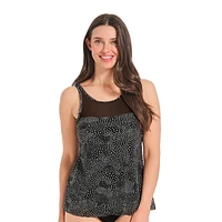 Krista haut de maillot bain tankini évasé en maille à col pour femme