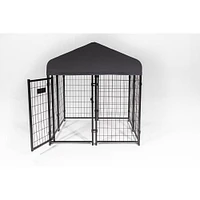 Lucky Dog ® STAY Series™ Studio 4ft x 4ft x 4’4in Jr. Kennel, Steel Grey