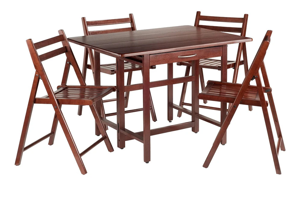 Taylor 5PC drop leaf table & folding chairs