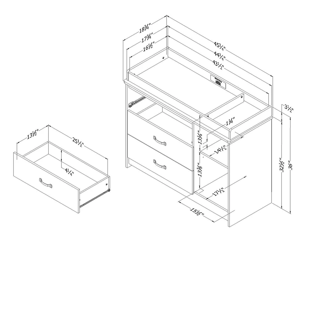 South Shore Tassio Changing Table