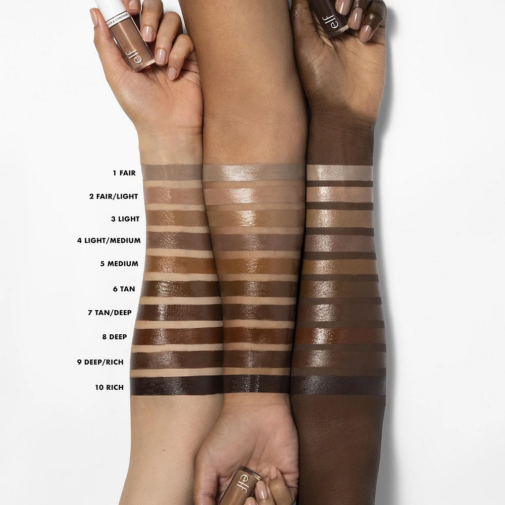 e.l.f. Cosmetics Bronzant & Contour Liquide Camo Facile à estomper,, 4ml