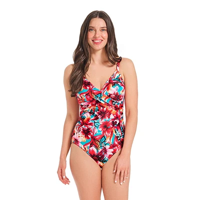 Krista Maillot de bain une pièce à col en V croisé pour femme