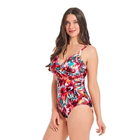 Krista Maillot de bain une pièce à col en V croisé pour femme