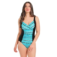 Krista Maillot de bain une pièce à col en V croisé pour femme