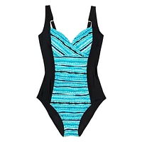 Krista Maillot de bain une pièce à col en V croisé pour femme