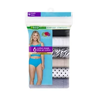 Fruit of the Loom Women's Cotton Briefs, 6-Pack, Sizes 5 - 8