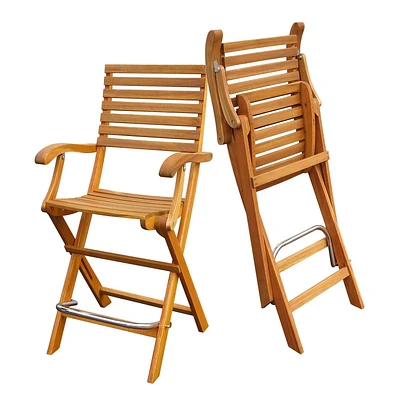 Casino Acacia Bar Chair (2pcs/pack) Golden Teak by Interbuild Canada for your balcony or patio