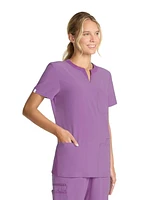 Scrubstar Women's Fashion Relaxed Fit Stretch Notch Collar Top