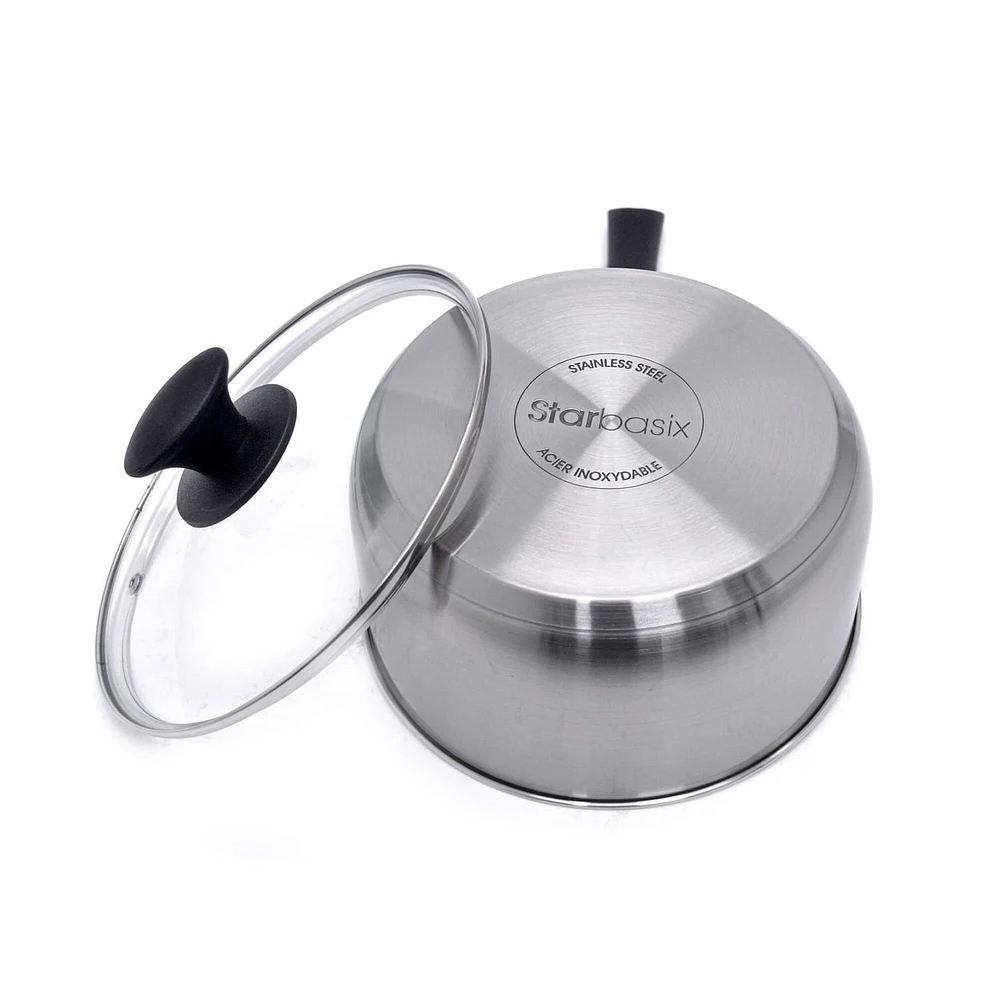 Starbasix Stainless Steel 3.2L (3.4Qt) Saucepan with Lid, Induction compatible