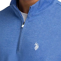 U.S. Polo Assn. Men's Quarter Zip Long Sleeve Interlock Pullover