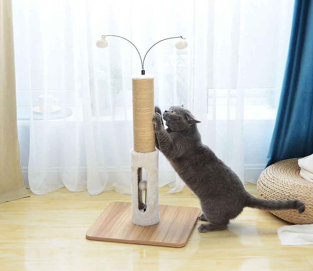 Vibrant Life Griffoir Premium Pour Chat Poteau de corde en papier de 24,2 pouces avec jouets