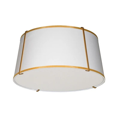 Dainolite TRA-3FH-GLD-WH 3 Light Gold Flush Mount