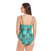Krista Maillot de bain une pièce à volants et encolure dégagée pour femme