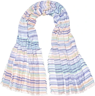 V. Fraas Ladies Ministripe Scarf - Blue