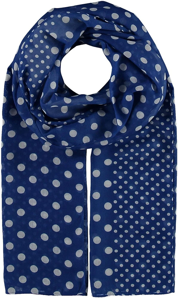 V. Fraas Ladies Mixed Dots Scarf - Blue