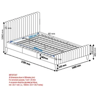 Modern Fabric 60" Queen Platform Bed in Light Grey