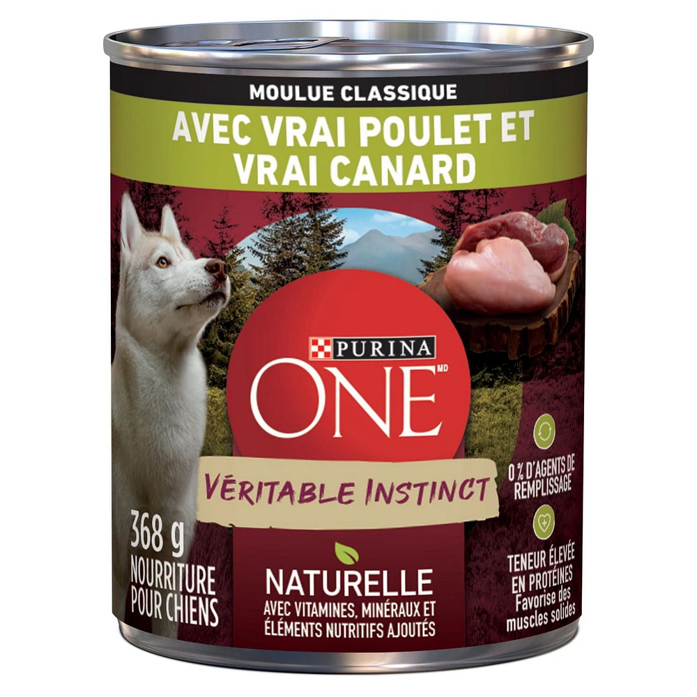 Purina ONE True Instinct Classic Ground Chicken & Duck, Wet Dog Food 368 g, 368 g