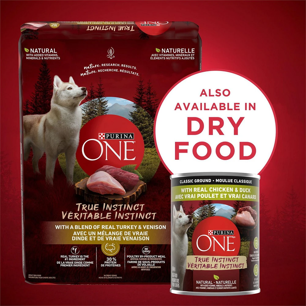 Purina ONE True Instinct Classic Ground Chicken & Duck, Wet Dog Food 368 g, 368 g