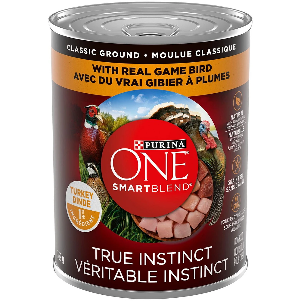 Purina ONE True Instinct Classic Ground Game Bird, Wet Dog Food 368 g