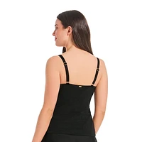 Krista Haut de maillot de bain texturé tankini à encolure dégagée et bretelles ajustables pour femmes