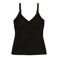 Krista Haut de maillot de bain texturé tankini à encolure dégagée et bretelles ajustables pour femmes