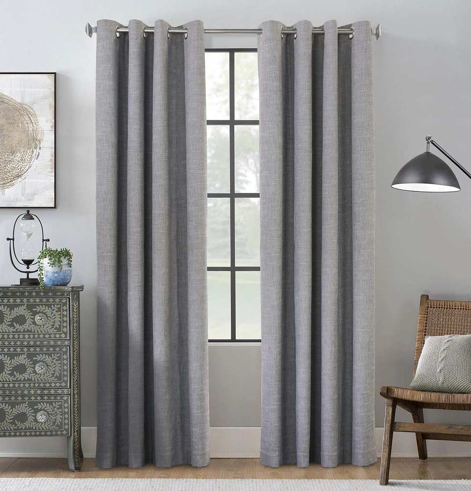 Matt 100% Total Blackout Grommet Curtain Panel Pair 52" x 84" in Grey