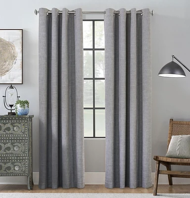 Matt 100% Total Blackout Grommet Curtain Panel Pair 52" x 84" in Grey