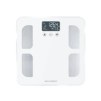 Accuweight Digital Body Composition Scale, Ultra-White, Model BS0315W, 7 Body Composition Metrics