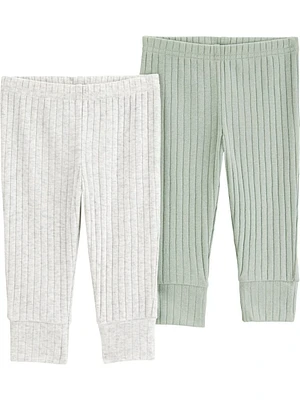 Carter's Child of Mine Baby Boys' and Girls' Pants, 2-Pack, Sizes Preemie-18 Months