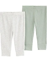 Carter's Child of Mine Baby Boys' and Girls' Pants, 2-Pack, Sizes Preemie-18 Months