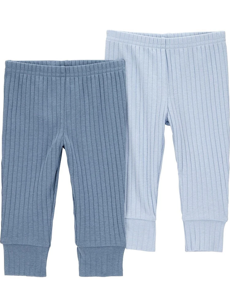 Carter's Child of Mine Baby Boys' Blue Pants, 2-Pack, Sizes Preemie-18 Months