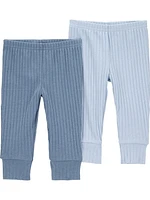 Carter's Child of Mine Baby Boys' Blue Pants, 2-Pack, Sizes Preemie-18 Months