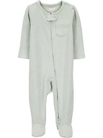 Carter's Child of Mine Ensemble Sleep N Play unisexe à rayures vertes pour bébé, paquet de 2