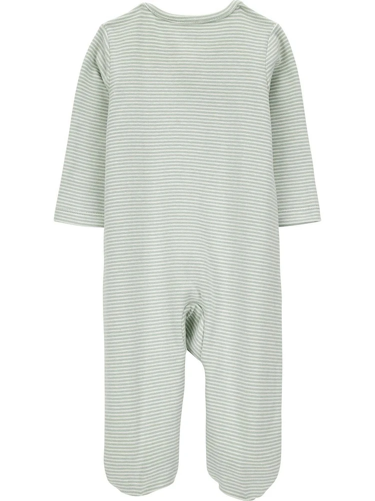 Carter's Child of Mine Ensemble Sleep N Play unisexe à rayures vertes pour bébé, paquet de 2