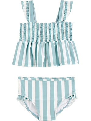 Carter's Child of Mine Ensemble de maillot bain à rayures bleues pour bébés et petites filles, 2 pièces Tailles 0/3 Mois-5T
