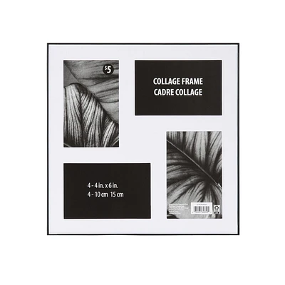 Slimline Collage Black Picture Frame, 4 – 4" x 6"