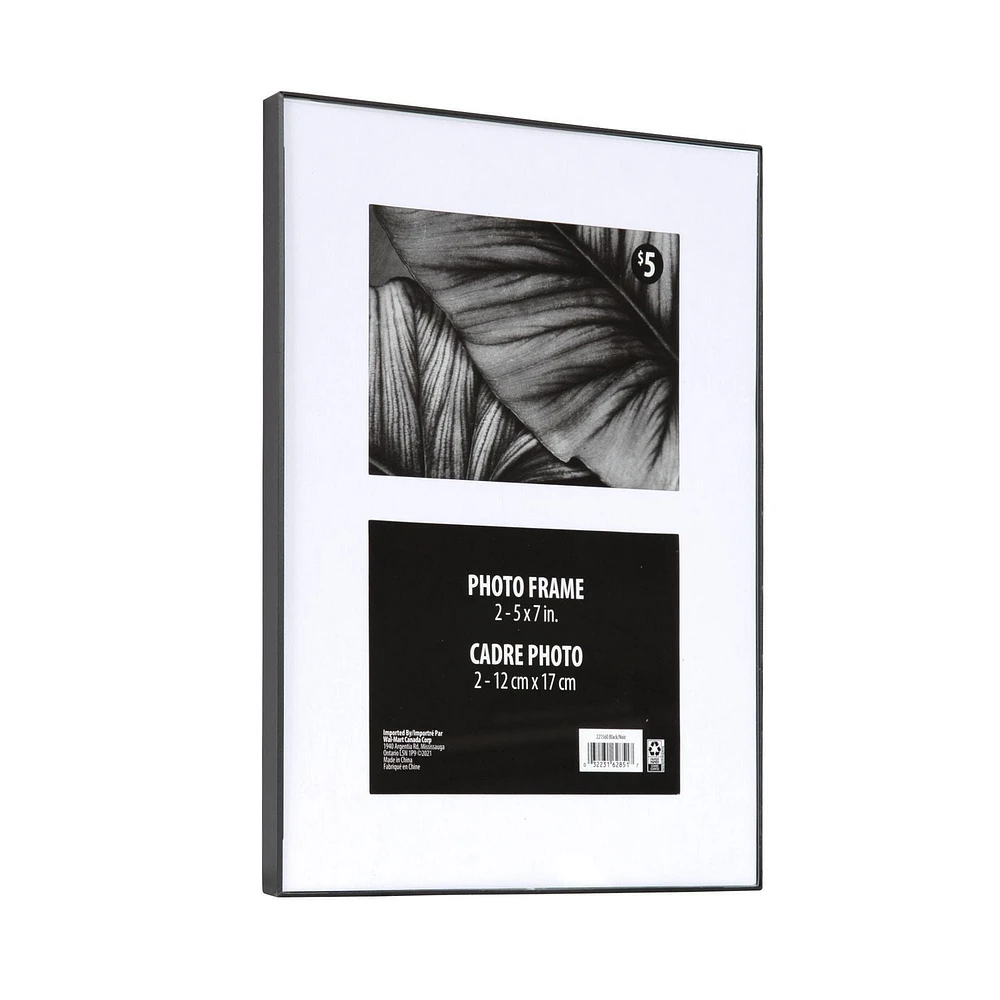 Slimline Black Collage Picture Frame, 2 – 5" x 7"