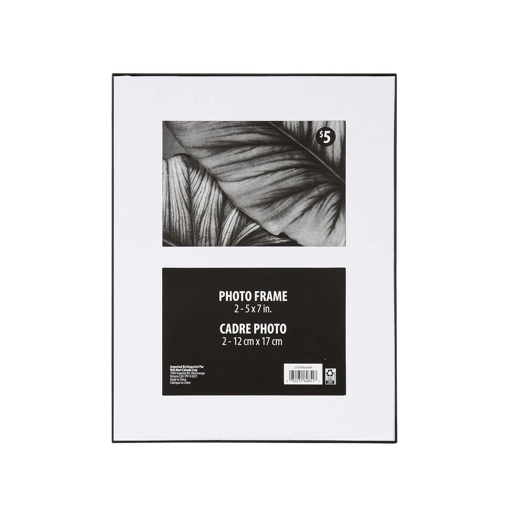 Slimline Black Collage Picture Frame, 2 – 5" x 7"