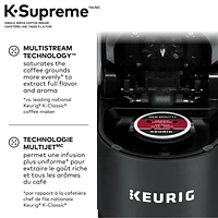 Keurig K-Supreme Single Serve K-Cup Pod Coffee Maker, 4 cup sizes: 6, 8, 10, 12 oz.