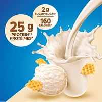 Lait frappé à la vanille, poudre de protéines de lactosérum à 100 %, 25 g de protéines et 2 g de sucre/mesure, 453 g/1 lb NOUVELLE APPARENCE! La poudre de protéines de lactosérum à 100 % Pure Protein offre un puissant mélange protéique - délicieux, pratique et à action rapide.