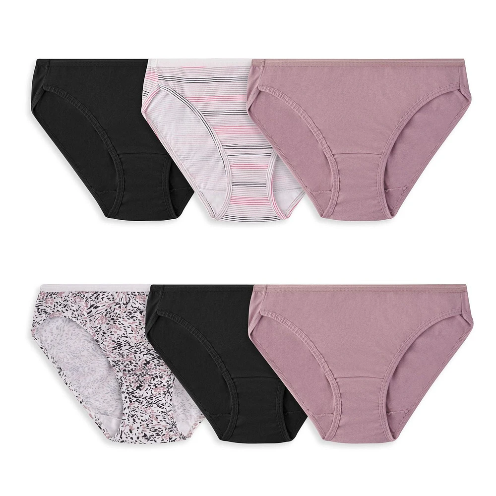 Culottes bikini en coton Fruit of the Loom pour femmes, paquet de 6
