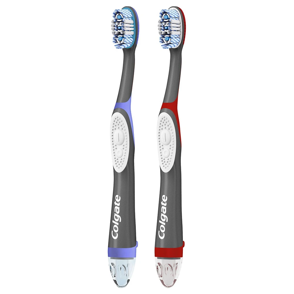 Colgate 360° Optic White Sonic Powered Vibrating Toothbrush, Soft - 2 Count, 2 Count