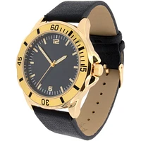 Men's Easy Read Analog Black PU Strap Watch with Bracelet set