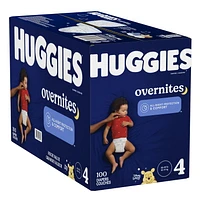 Huggies Overnites Nighttime Baby Diapers, Mega Colossal Pack, Sizes: 4-7, Sizes: 4-7 | 100-60 Count