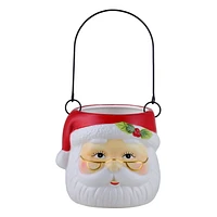 Mr. Christmas 5" Nostalgic Ceramic Santa Claus Hanging Lantern, Red